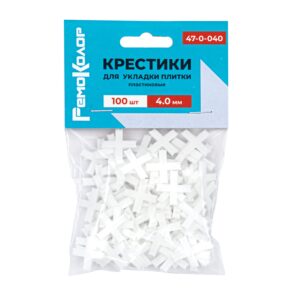 Крестики д/плитки 47-0-040 4мм, 100шт. пластиковые